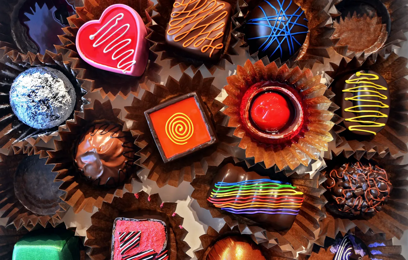 Фото обои шоколад, конфеты, Candy, десерт, сладкое, декор, глазурь, Chocolate