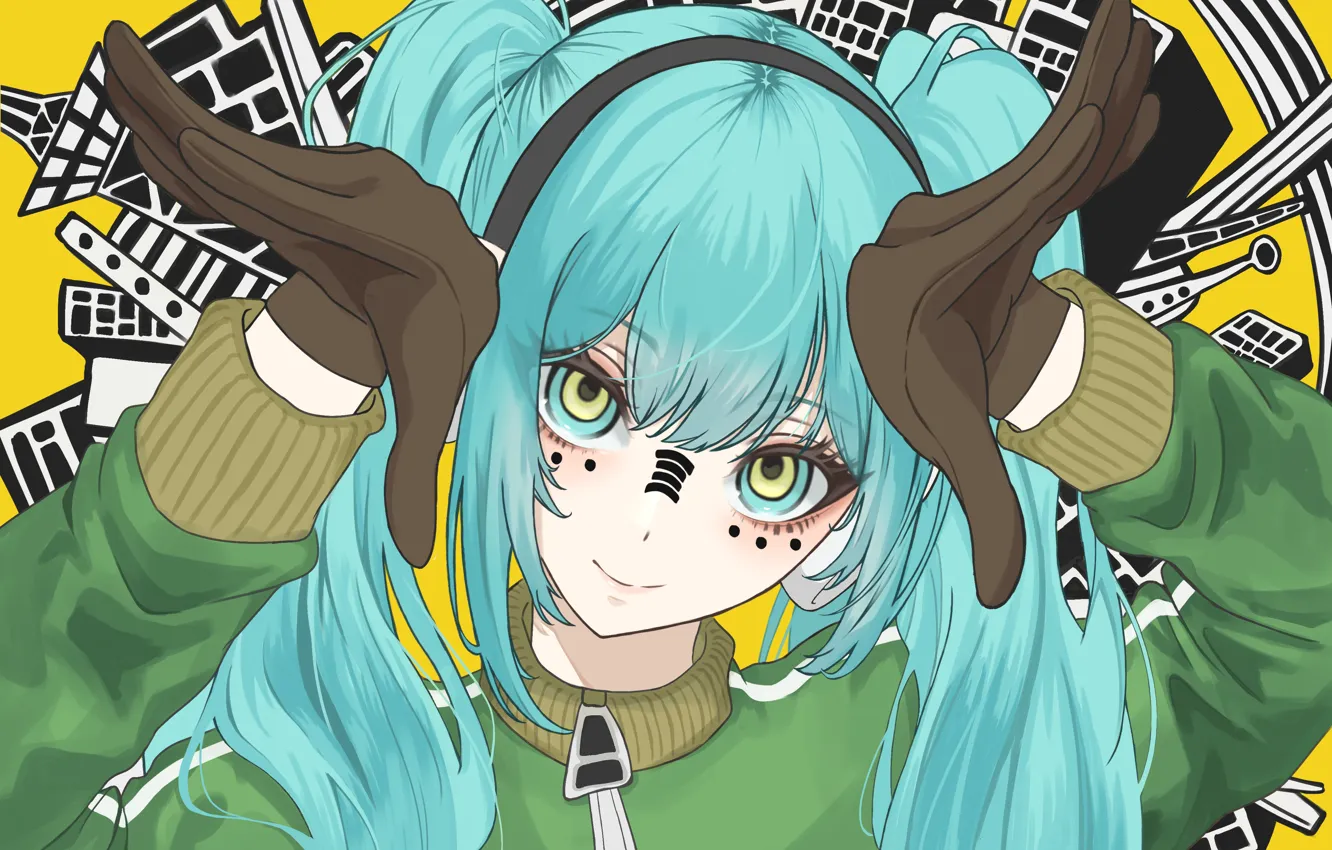 Фото обои девушка, Hatsune Miku, Vocaloid