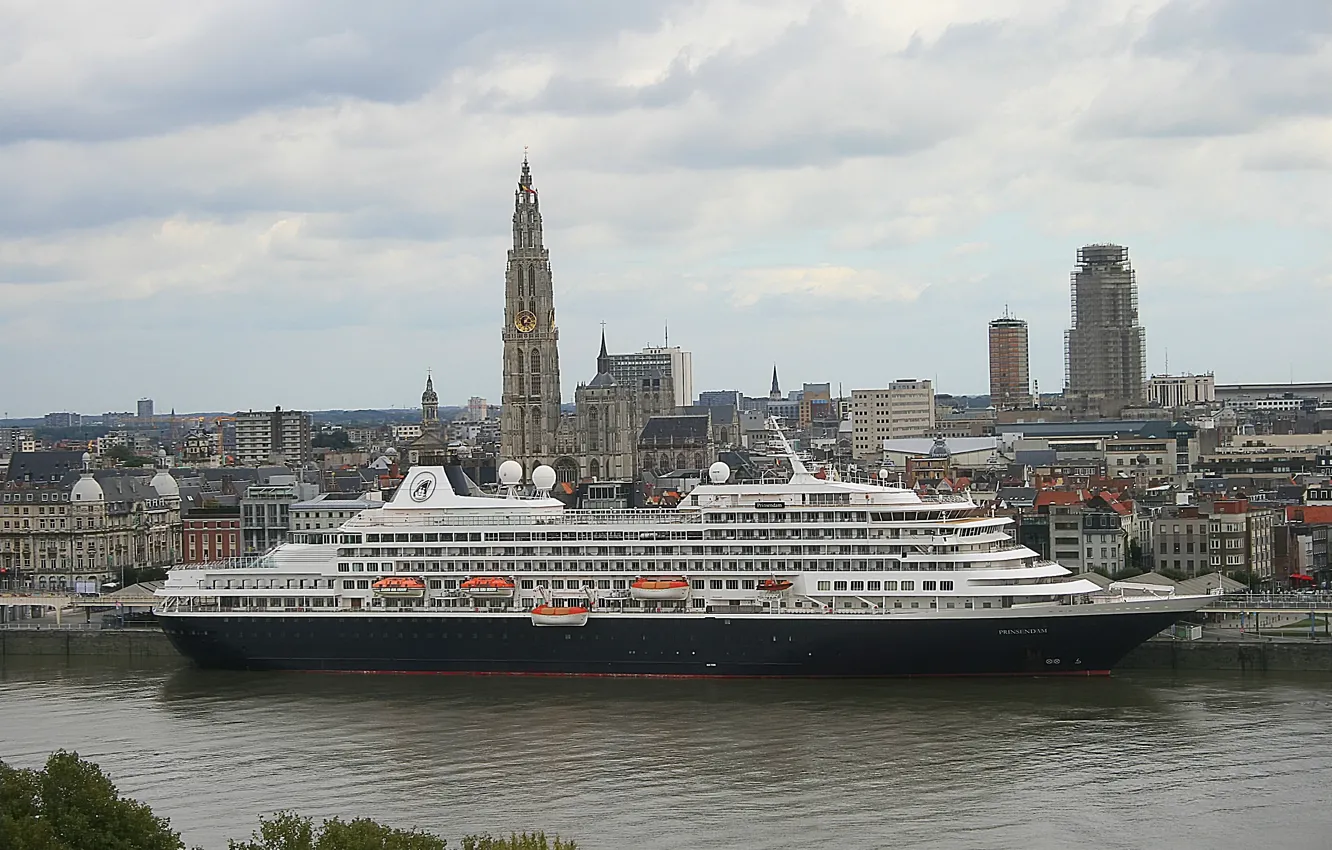 Фото обои город, Бельгия, лайнер, Belgium, круиз, круизный лайнер, Антверпен, Antwerp