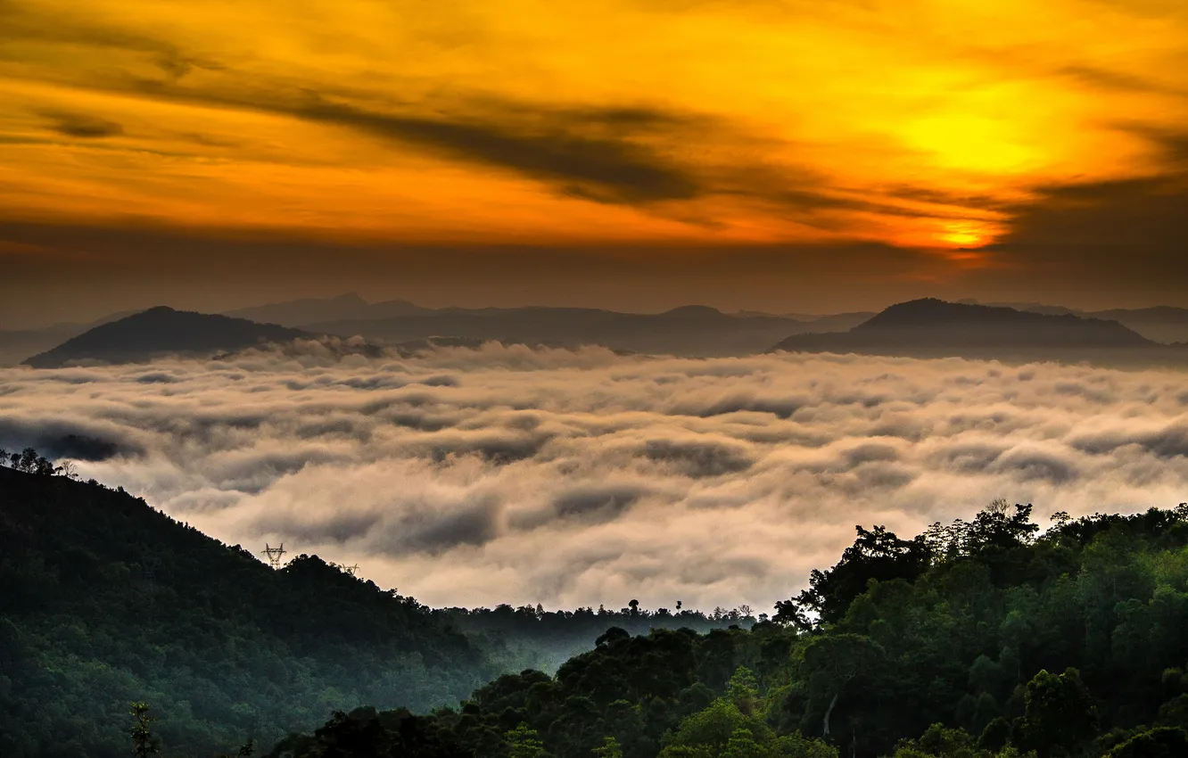 Фото обои облака, пейзаж, закат, Шри-Ланка