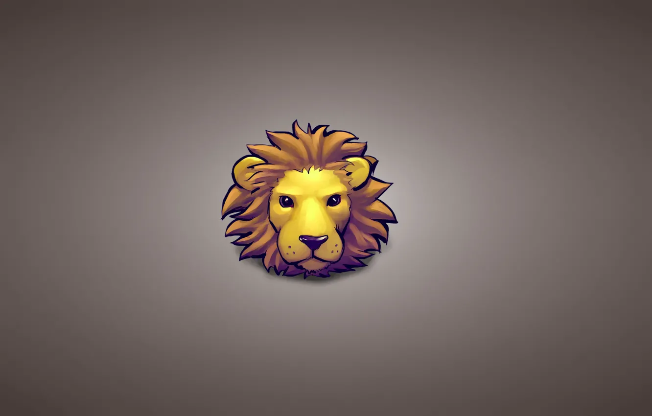 Фото обои животное, минимализм, лев, голова, lion