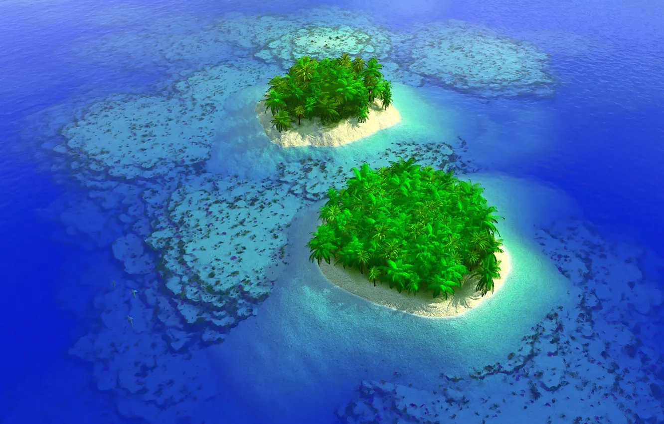 Фото обои nature, water, blue ocean, tropical paradise island, oceans deep, green islands
