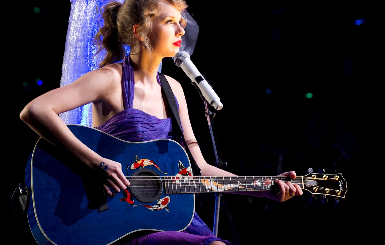 Фото обои гитара, блондинка, концерт, певица, Taylor Swift, Taylor Alison Swift