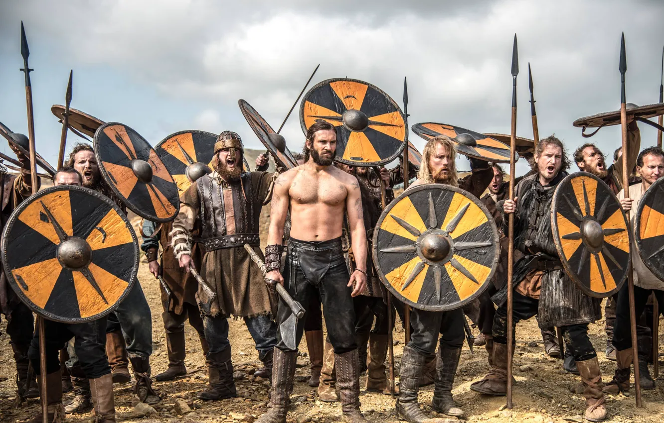 Фото обои оружие, сериал, воины, щиты, драма, Vikings, историческая, Викинги