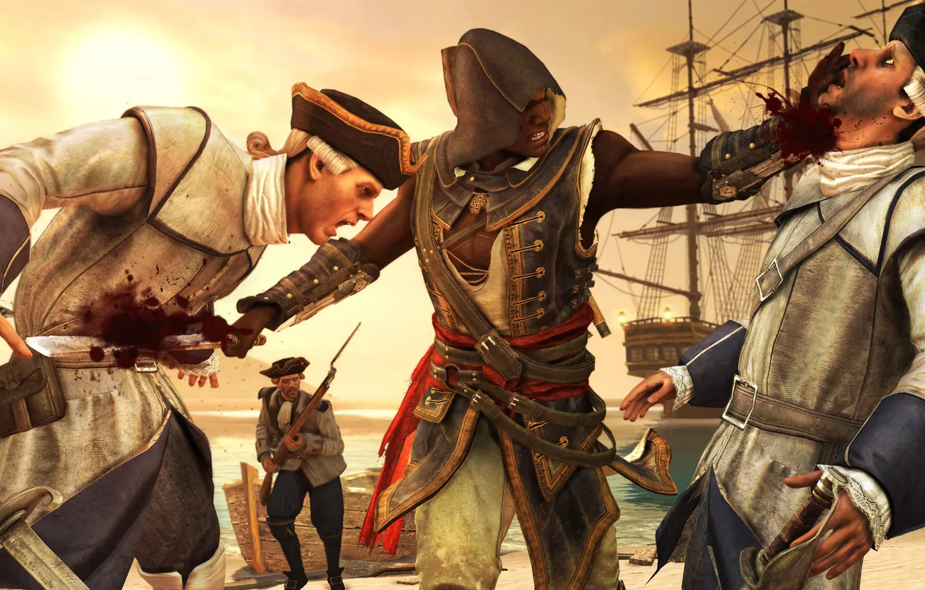 Фото обои пират, ассасин, Black Flag, Assassin’s Creed IV, Крик Свободы, Адеваль