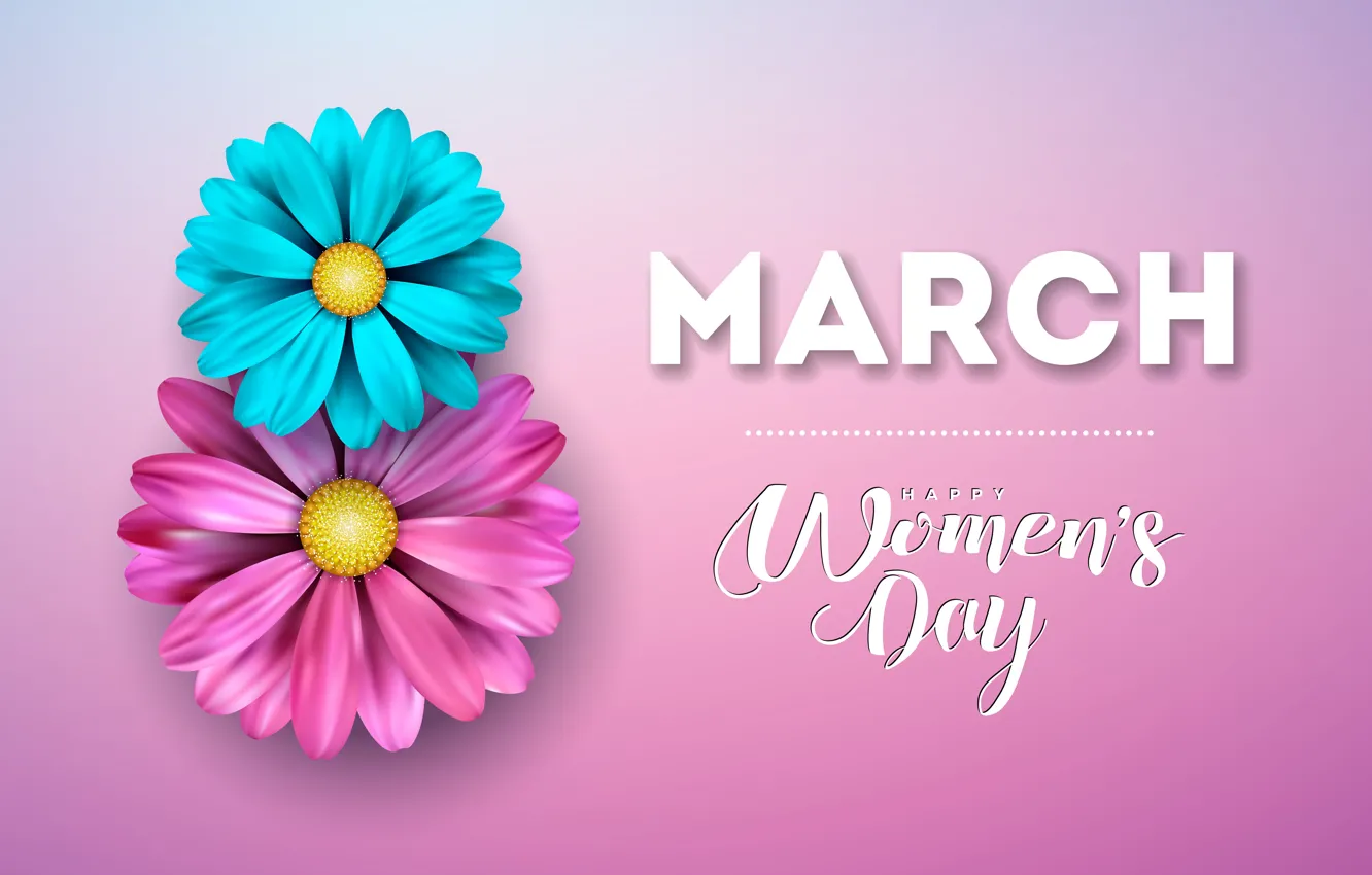 Фото обои цветы, happy, розовый фон, 8 марта, pink, flowers, женский день, 8 march