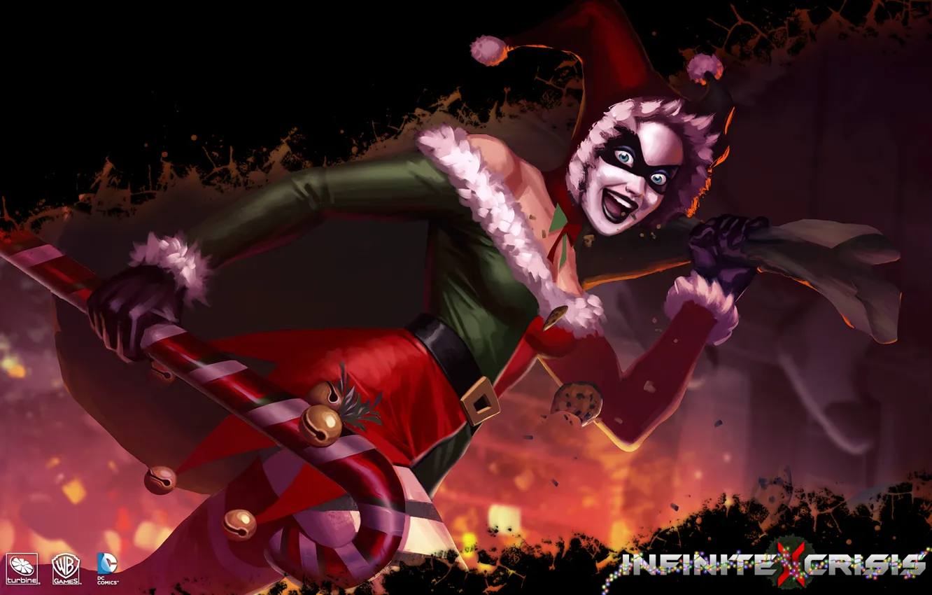 Фото обои рождество, костюм, Harley Quinn, Infinite Crisis