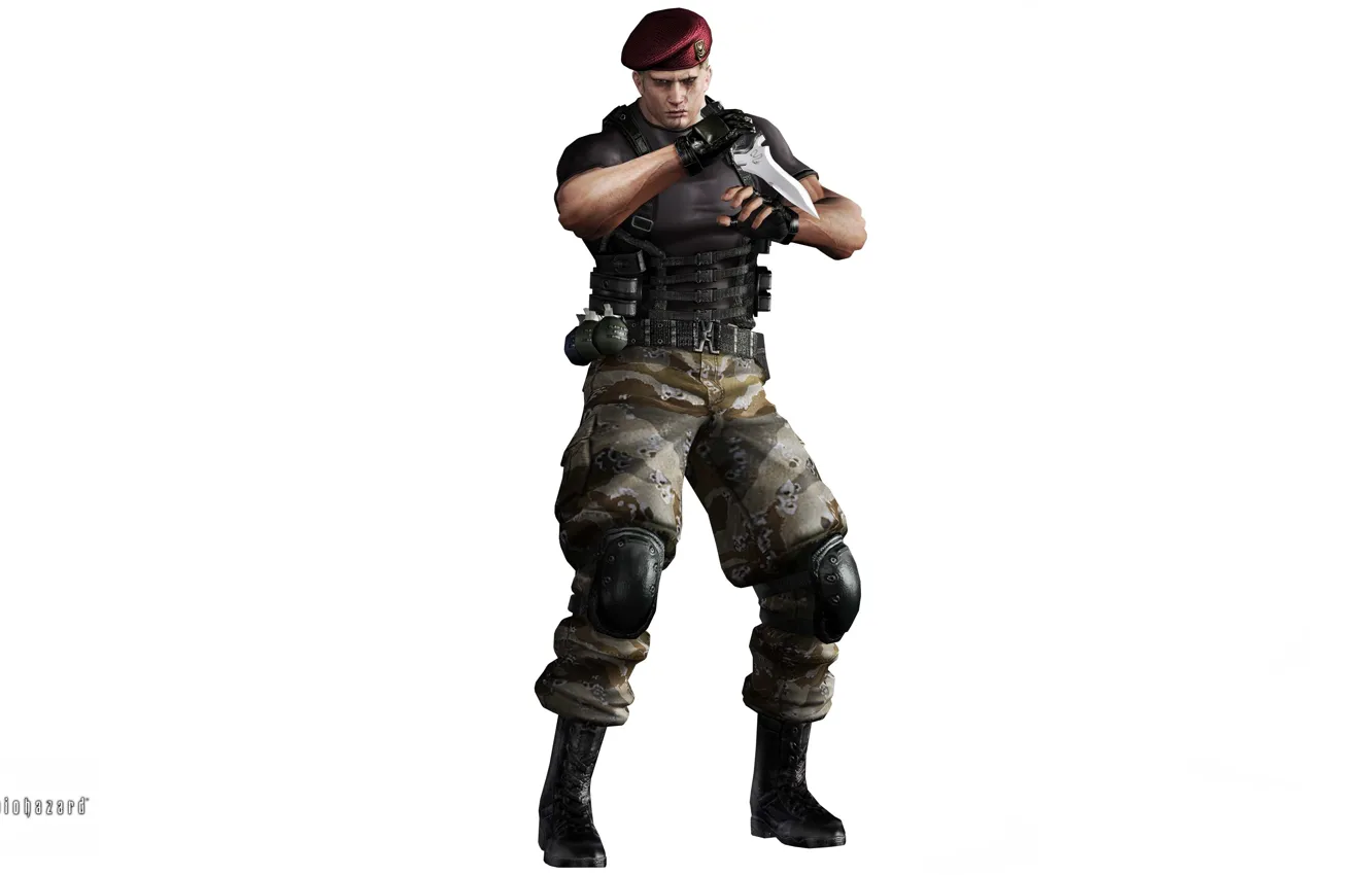 Фото обои soldier, spy, Resident Evil, barret, evil, knife, Biohazard, Resident Evil 4