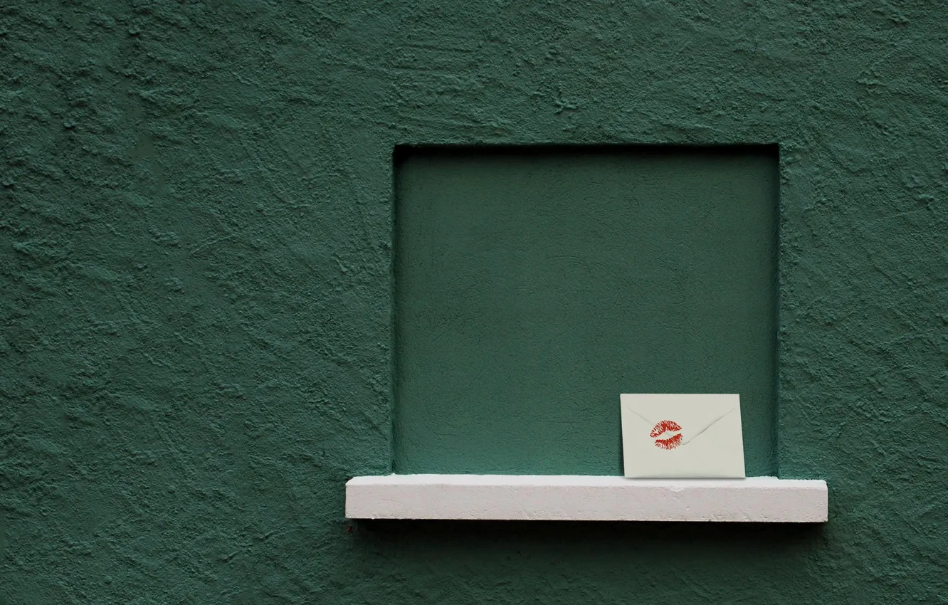 Фото обои письмо, стена, окно, подоконник, wall, window, letter, window sill