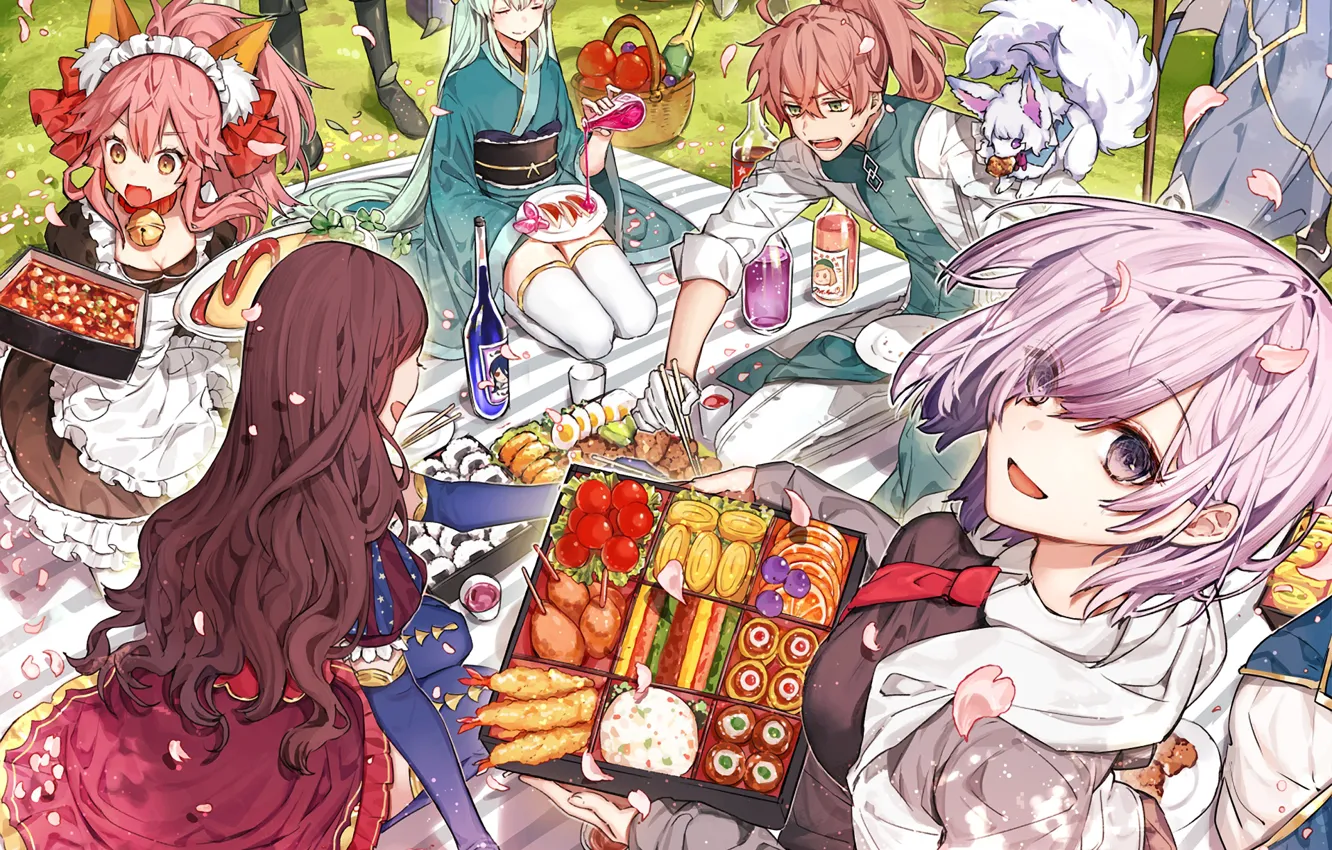 Фото обои еда, пикник, Fate / Grand Order, Судьба великая кампания