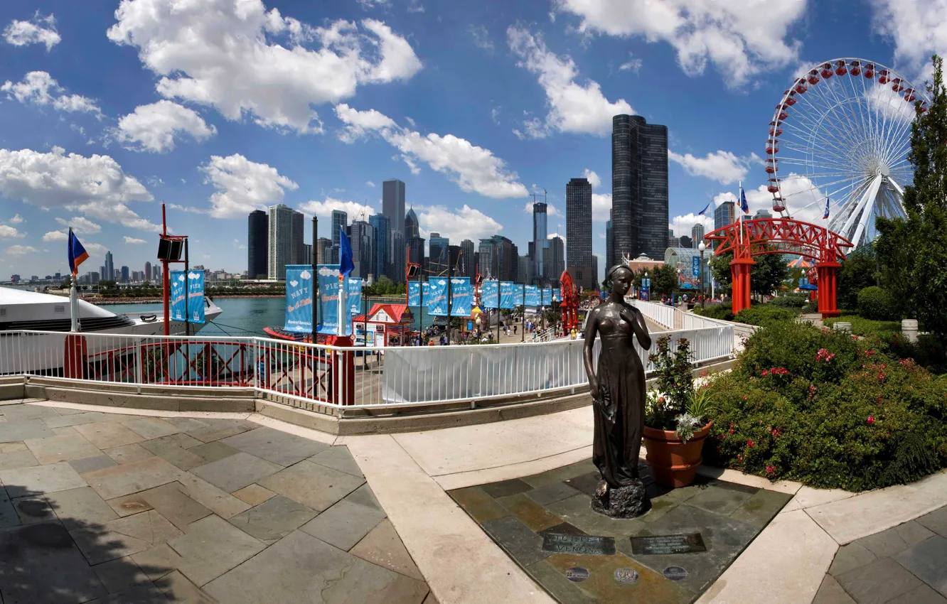 Фото обои city, город, Чикаго, USA, Chicago, Illinois, Navy Pier