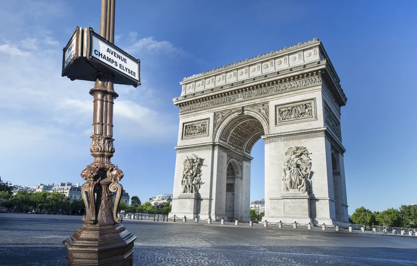 Фото обои Париж, памятник, Paris, France, Триумфальная арка
