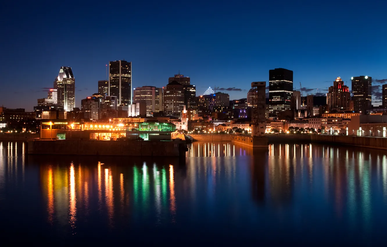 Фото обои city, город, река, здания, Канада, Монреаль, Canada, river