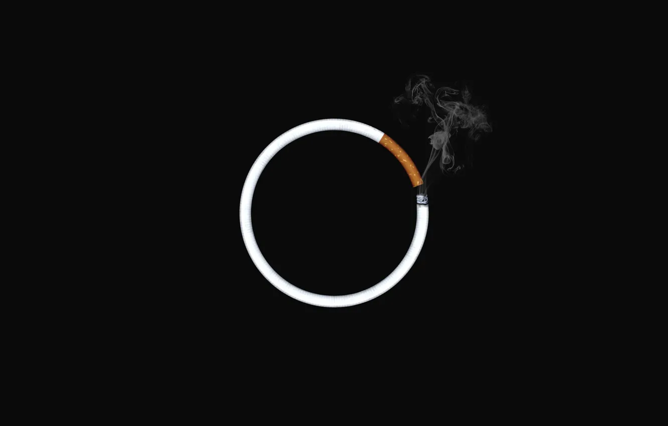 Фото обои дым, круг, сигарета