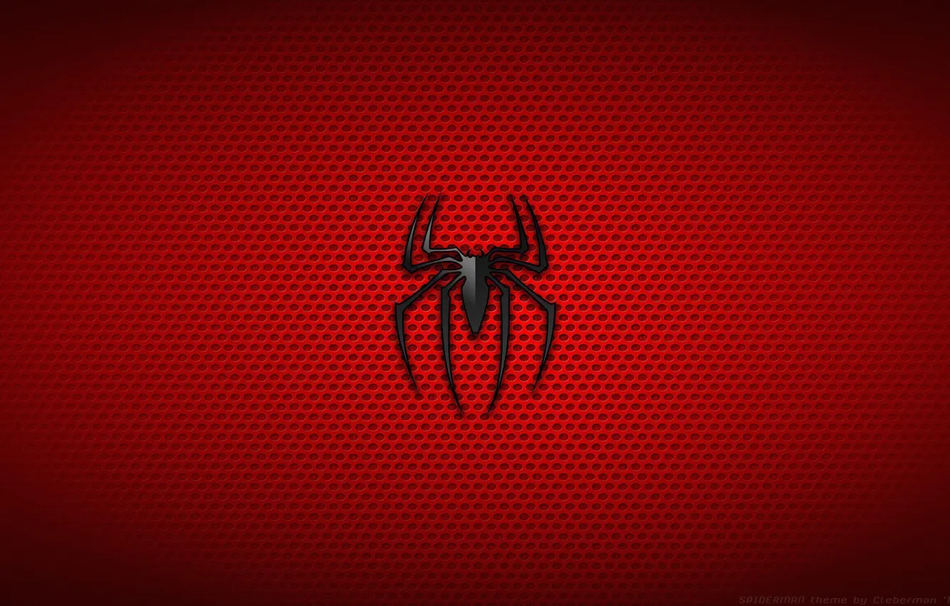 Фото обои logo, background, Spiderman