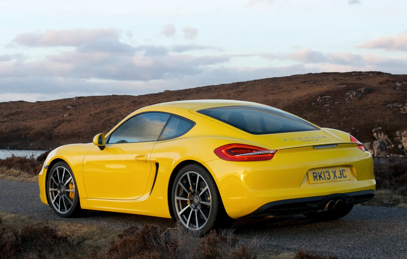 Фото обои car, желтый, Porsche, yellow, Cayman S