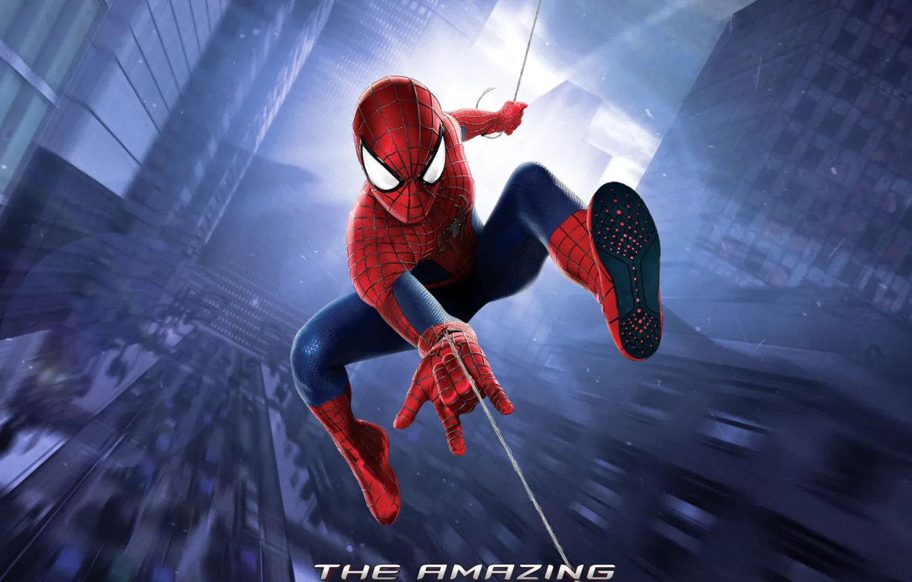Фото обои city, web, новый человек паук, высокое напряжение, the amazing spider man 2
