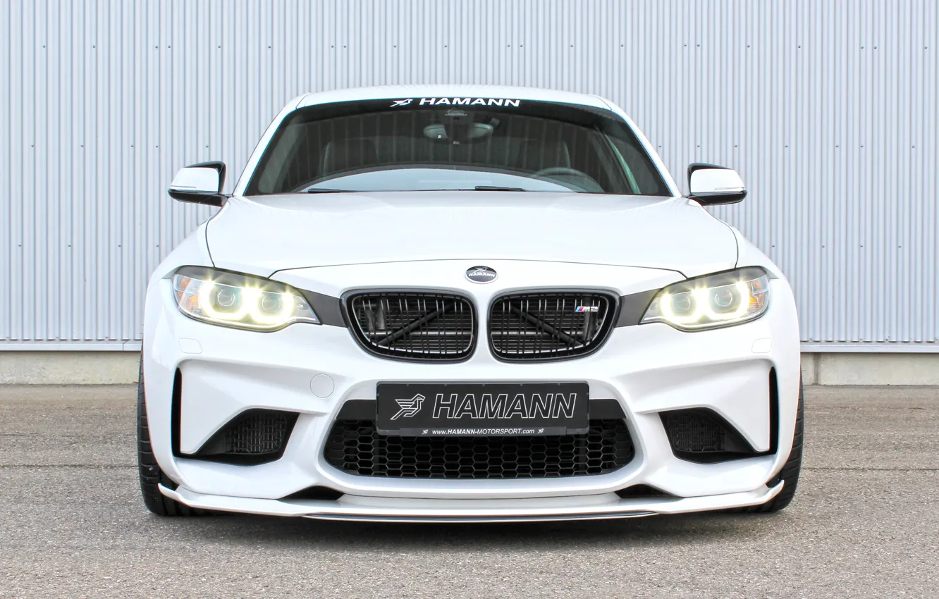 Фото обои BMW, white, Hamann, Front, M2, BMW M2