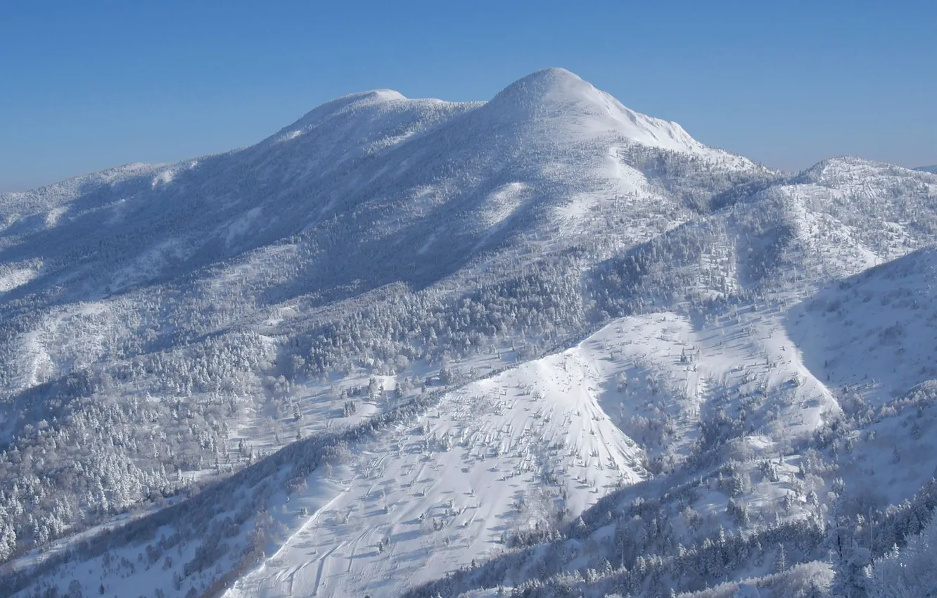 Фото обои зима, снег, голубой, Япония, Гора, склон, Ёкотэ