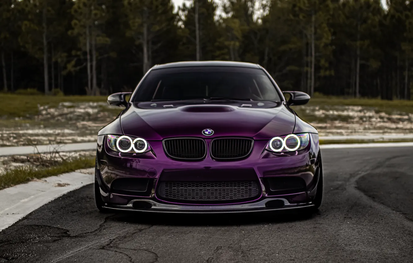 Фото обои BMW, Purple, E92, Face, Sight