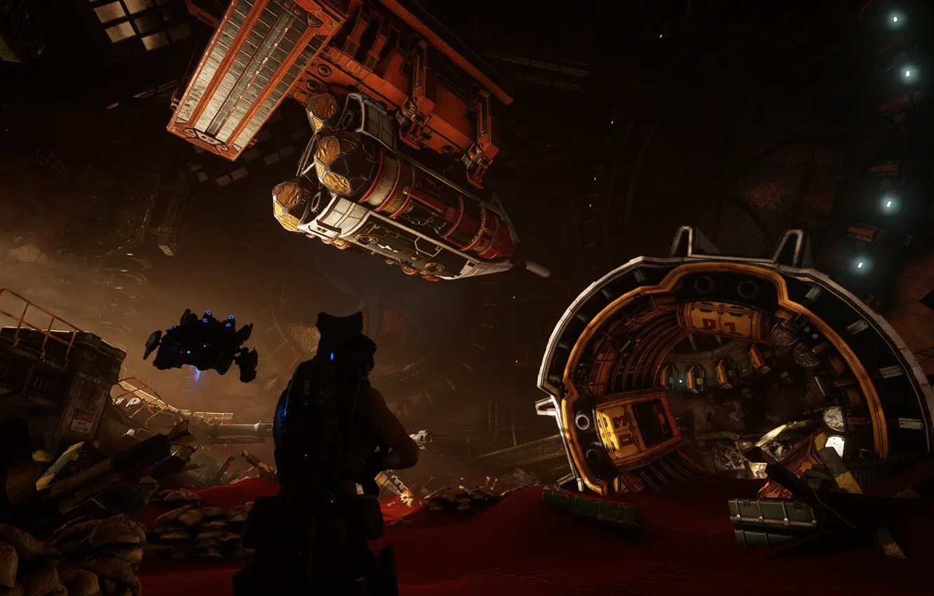 Фото обои техника, пещера, Gears of War, Gears 5