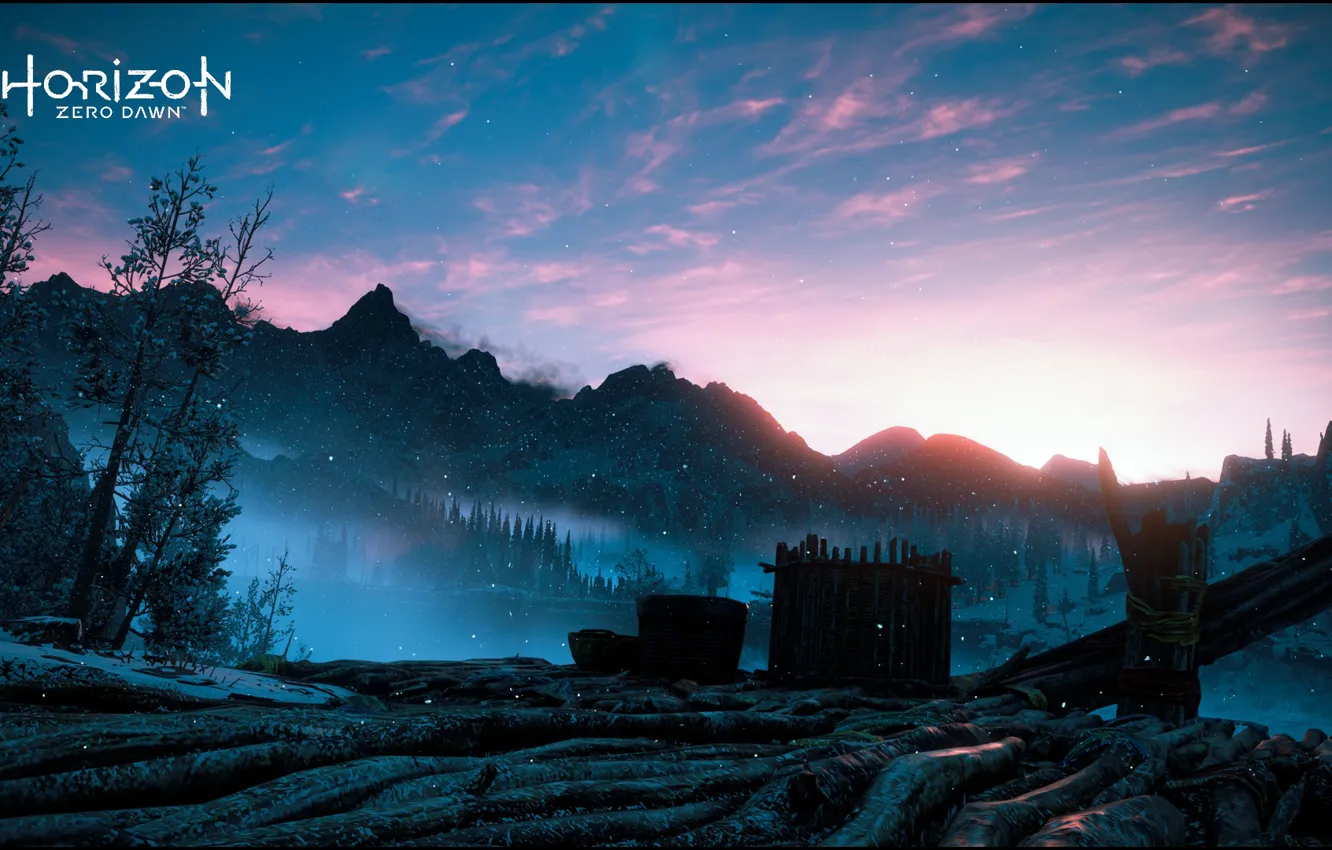 Фото обои game, nature, mountain, horizon zero dawn