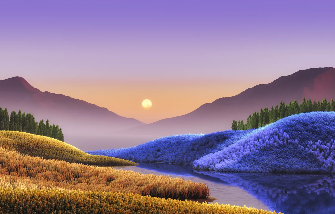 Фото обои landscape, nature, digital art