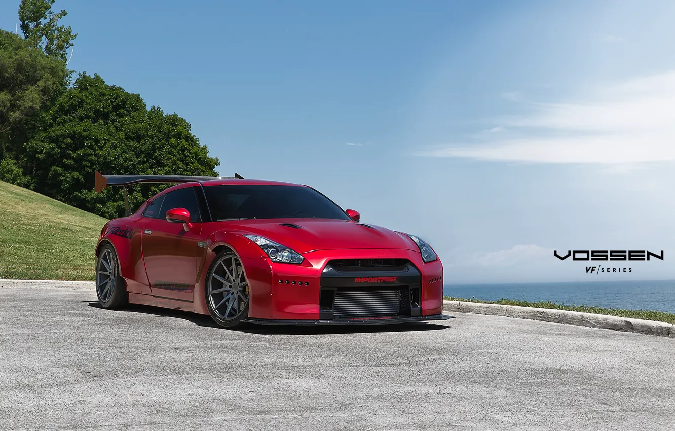 Фото обои GTR, Nissan, Matte, Vossen, Graphite, VFS1