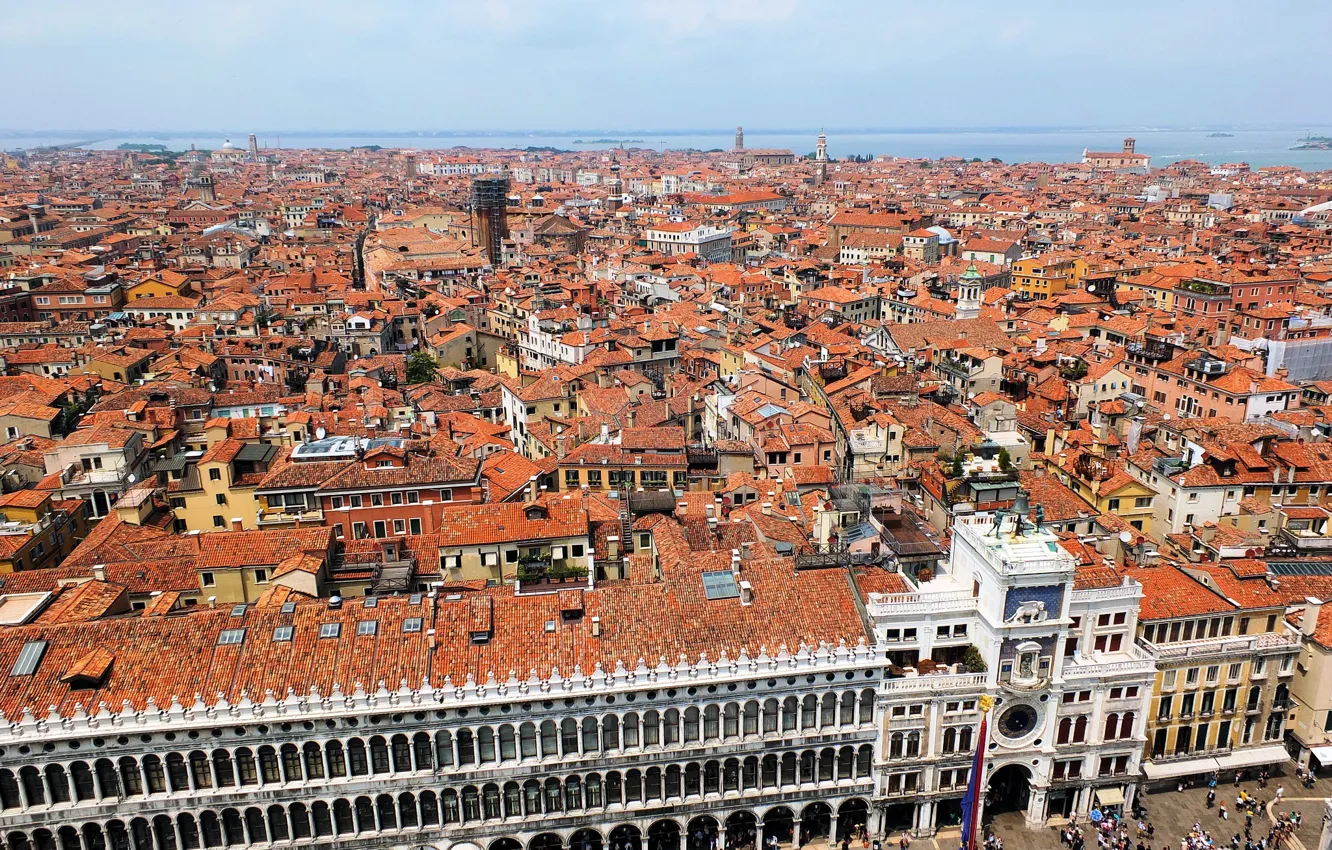 Фото обои дома, крыши, Италия, Венеция