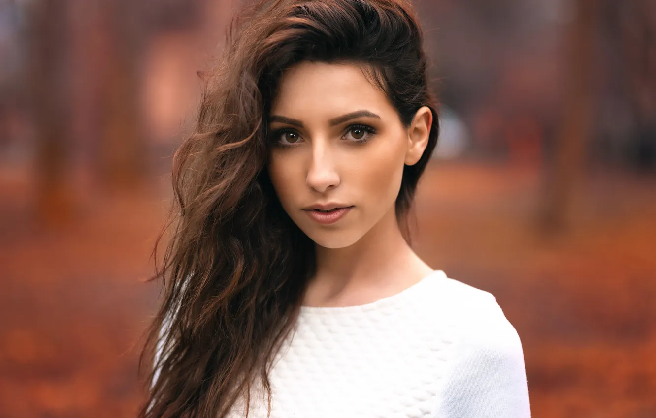 Фото обои портрет, губки, кареглазая, Fjolla