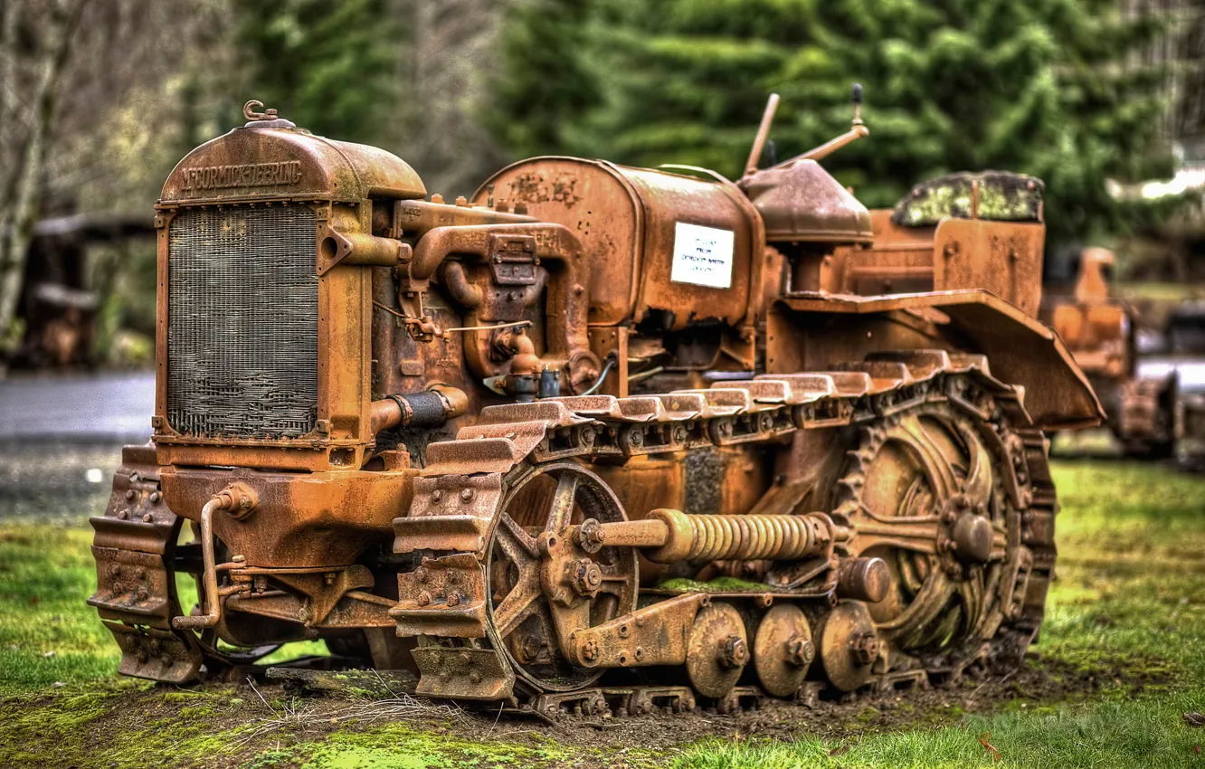 Фото обои трактор, старый, раритет