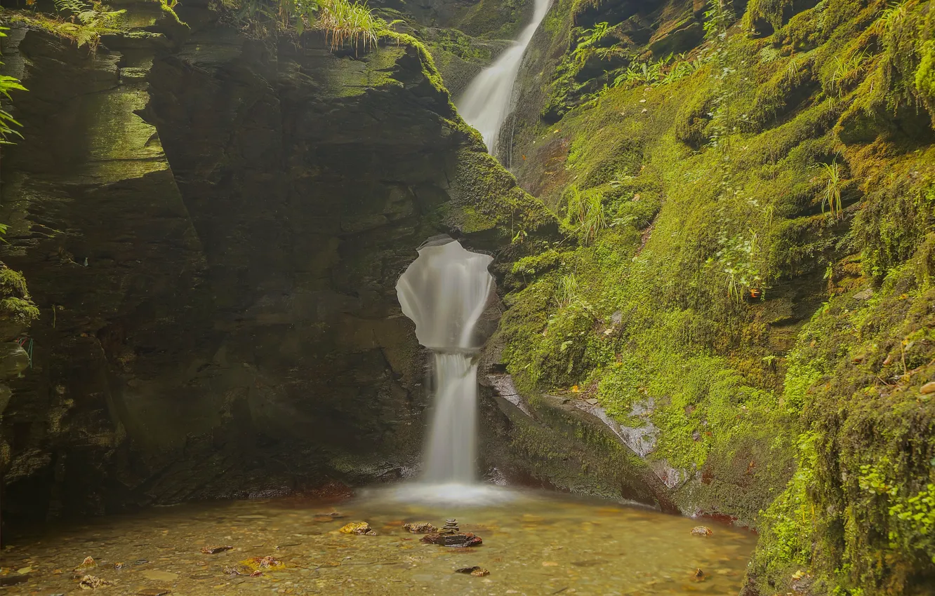Фото обои скалы, водопад, Австрия