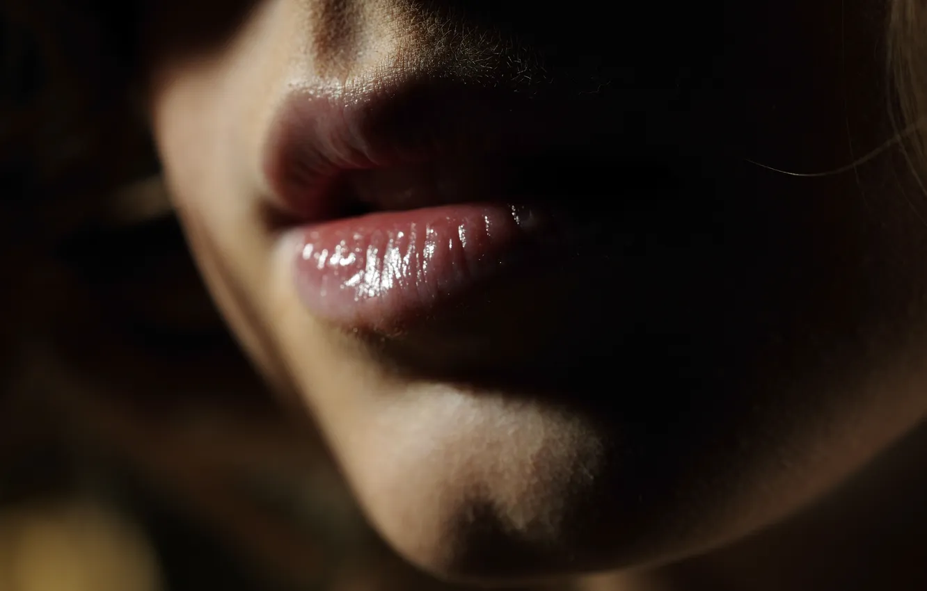 Фото обои девушка, макро, тень, губы, Anita C