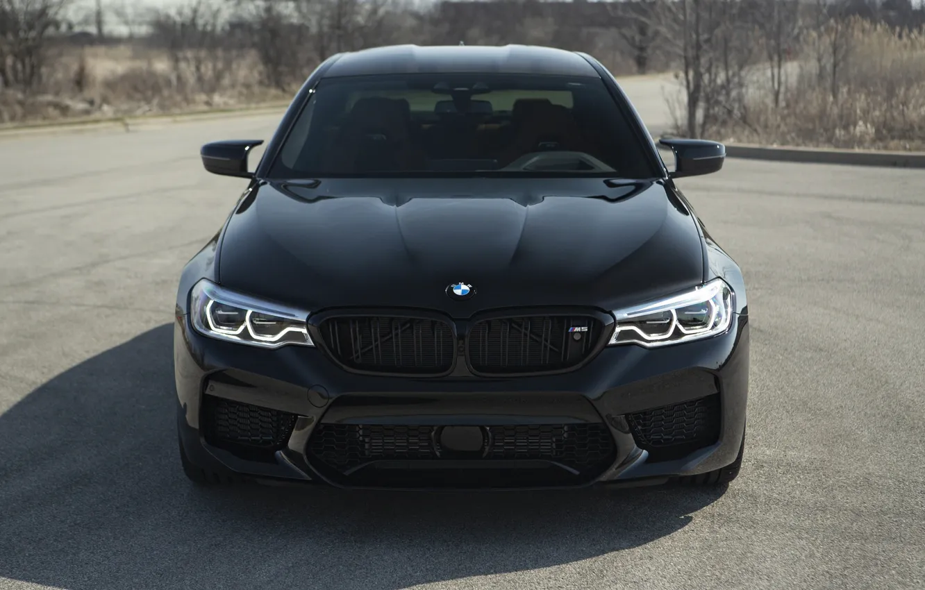 Фото обои BMW, Black, Face, F90