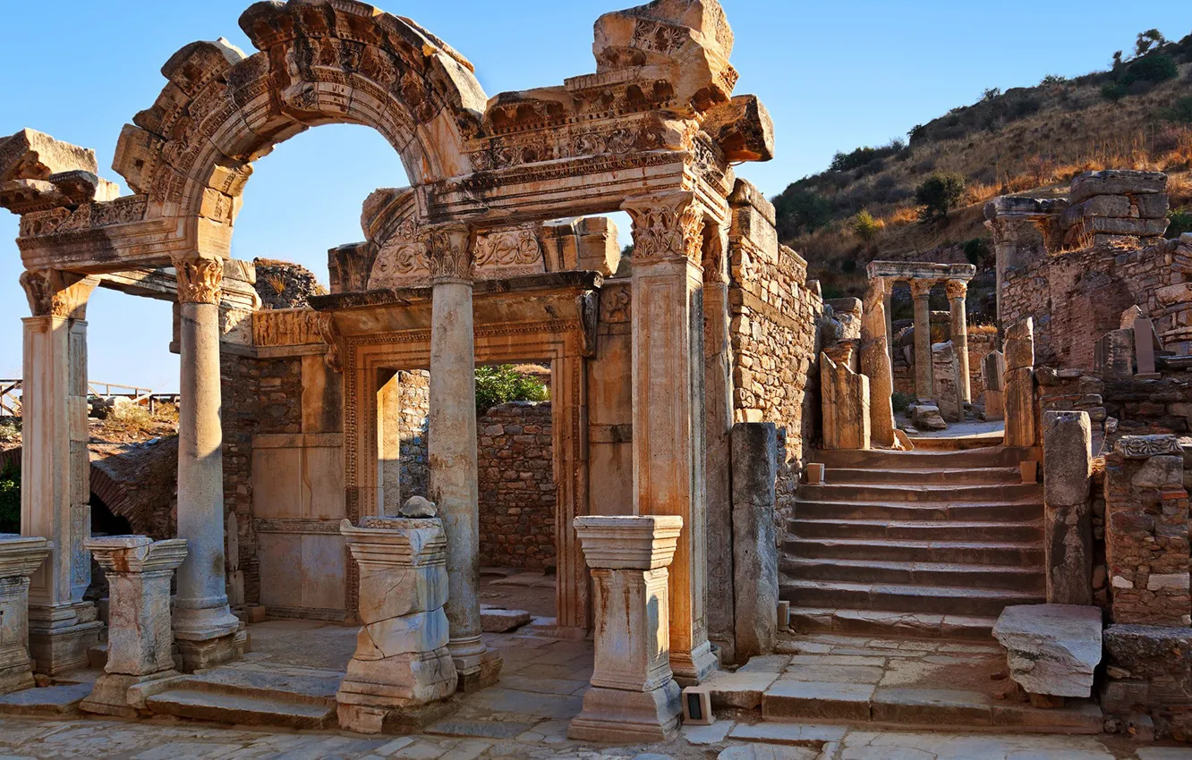 Фото обои камень, Греция, руины, постройки, античность, Афины