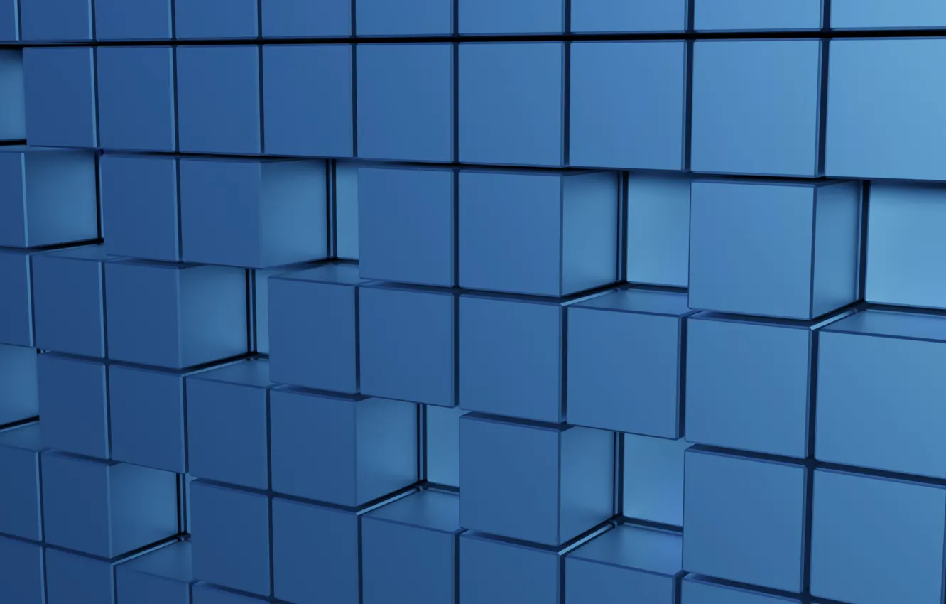 Фото обои голубой, кубы, квадраты
