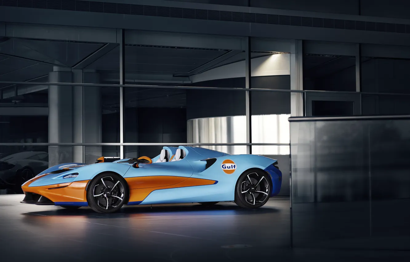 Фото обои McLaren, спорткар, MSO, Gulf, 2020, Elva, McLaren MSO Elva Gulf Theme, McLaren MSO