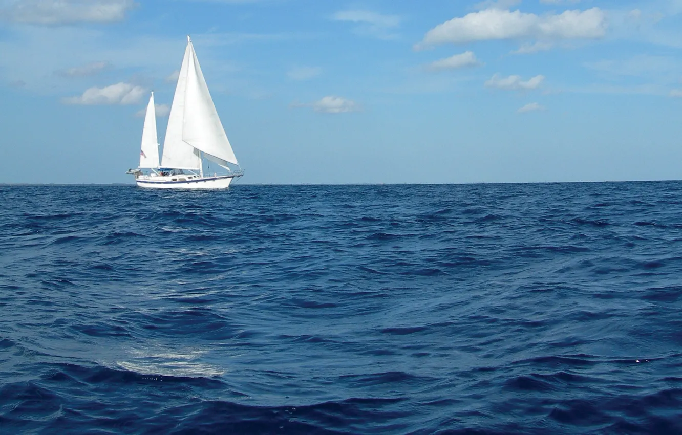 Фото обои море, небо, парусник, яхта