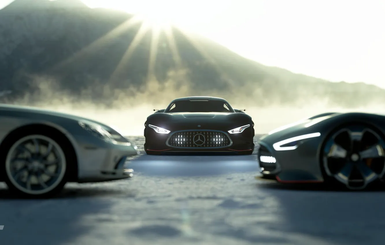 Фото обои Concept, McLaren, SLR, Авто, Черный, Игра, Япония, Машина