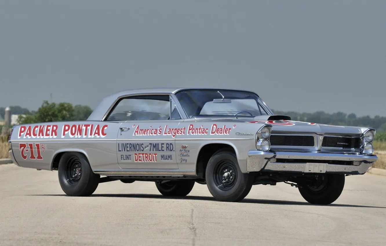 Фото обои Race, Pontiac, Old, Silver