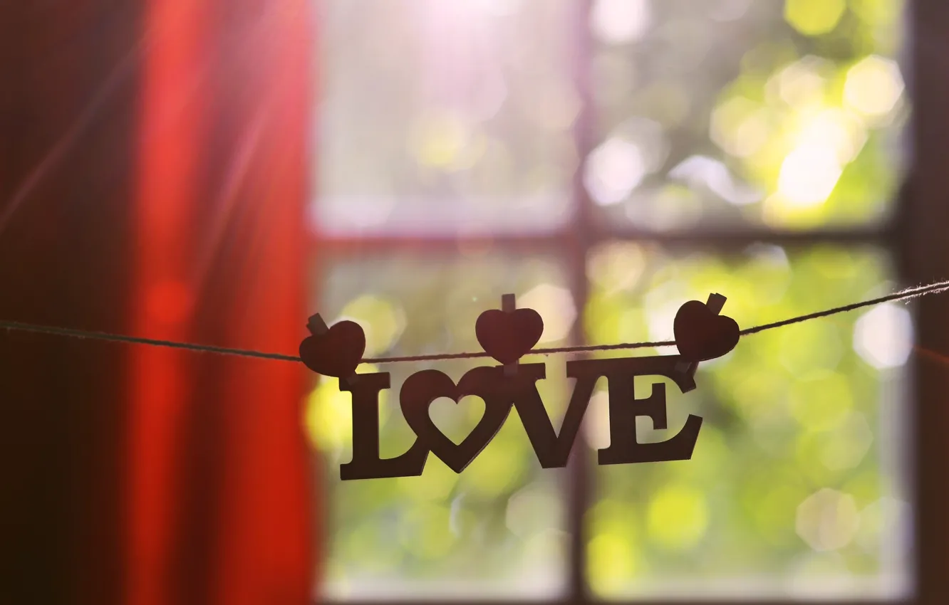 Фото обои любовь, окно, love, слово