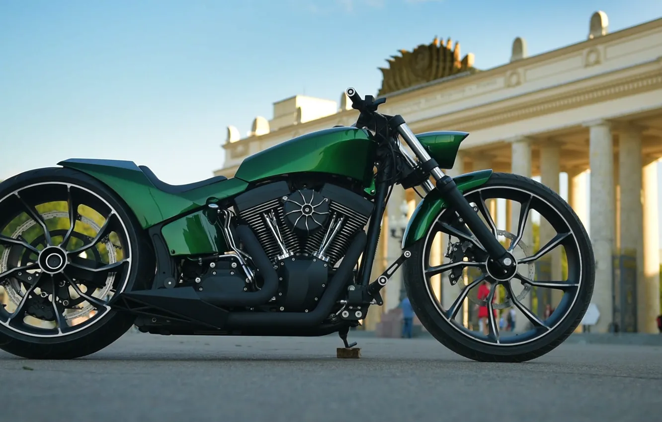Фото обои Green, Custom, Motorbike, Vinci