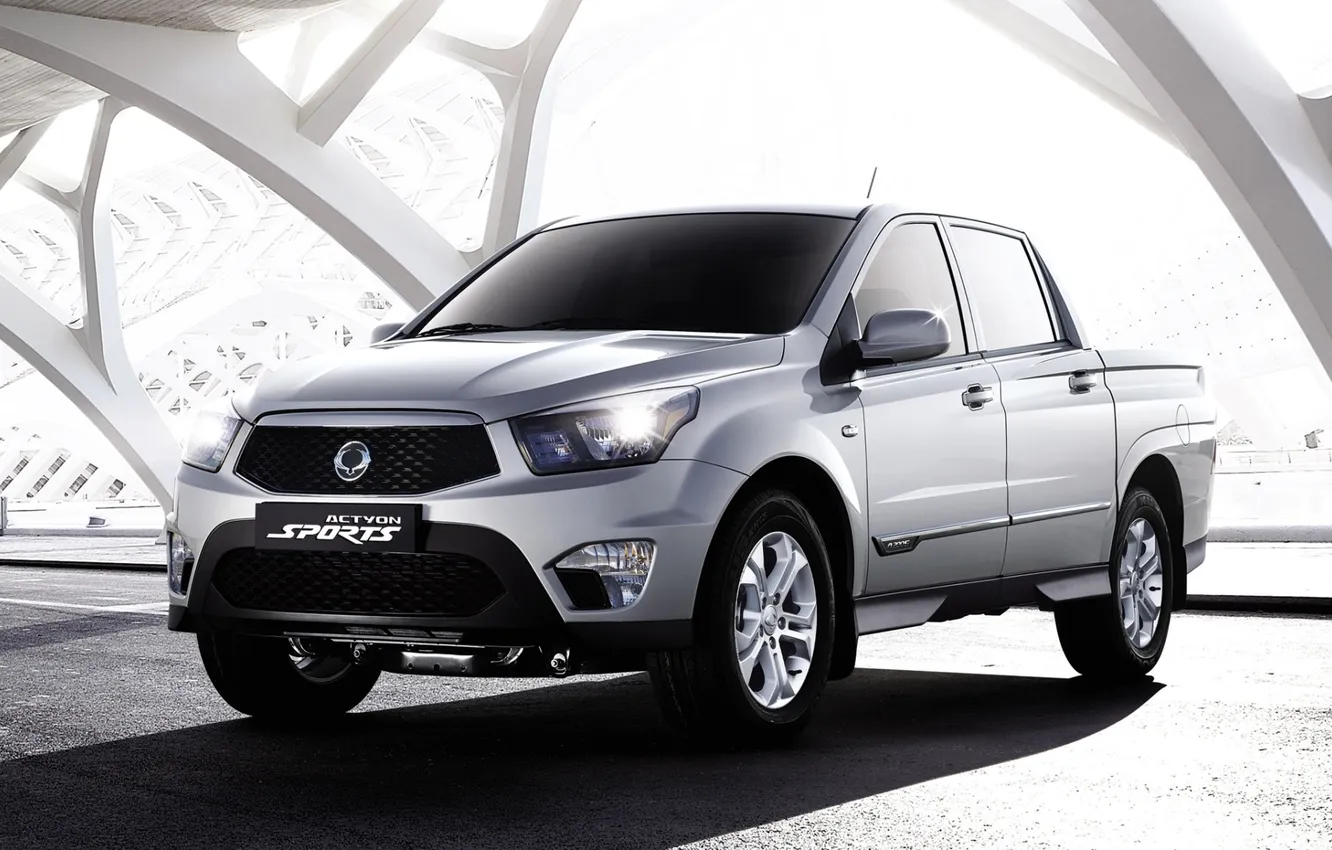 Фото обои фон, джип, внедорожник, пикап, передок, SsangYong, Ссанъён, Actyon