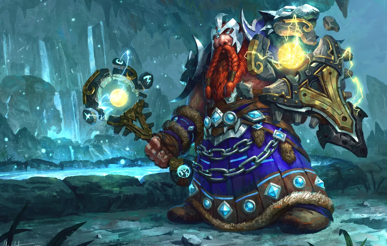 Фото обои World of Warcraft, Warcraft, Blizzard, Dwarf, wow, art, Legion, Shaman