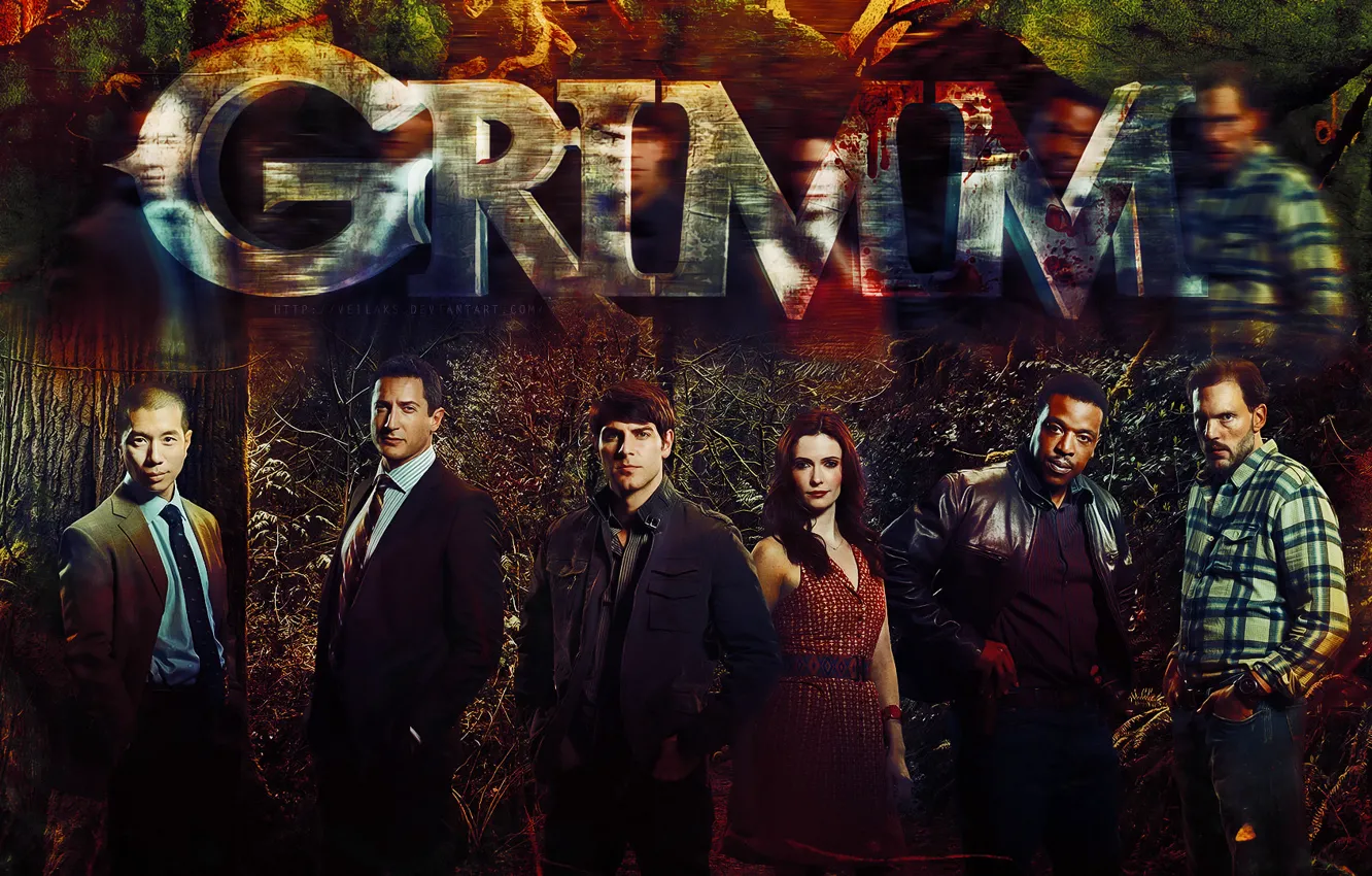 Фото обои сериал, serial, дэвид джунтоли, david giuntoli, гримм, grimm, reggie lee, расселл хорнсби