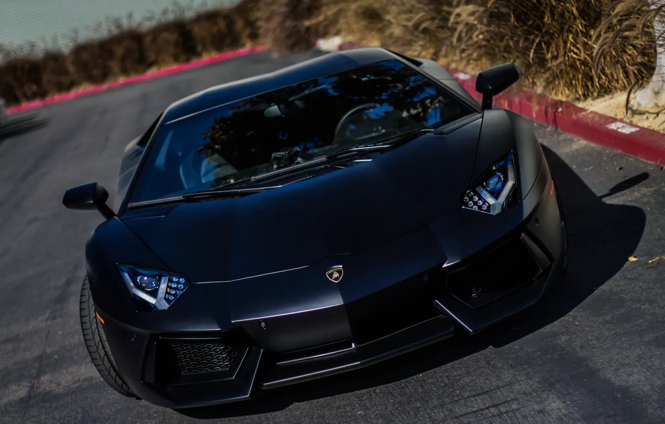 Фото обои Lamborghini, black, Aventador