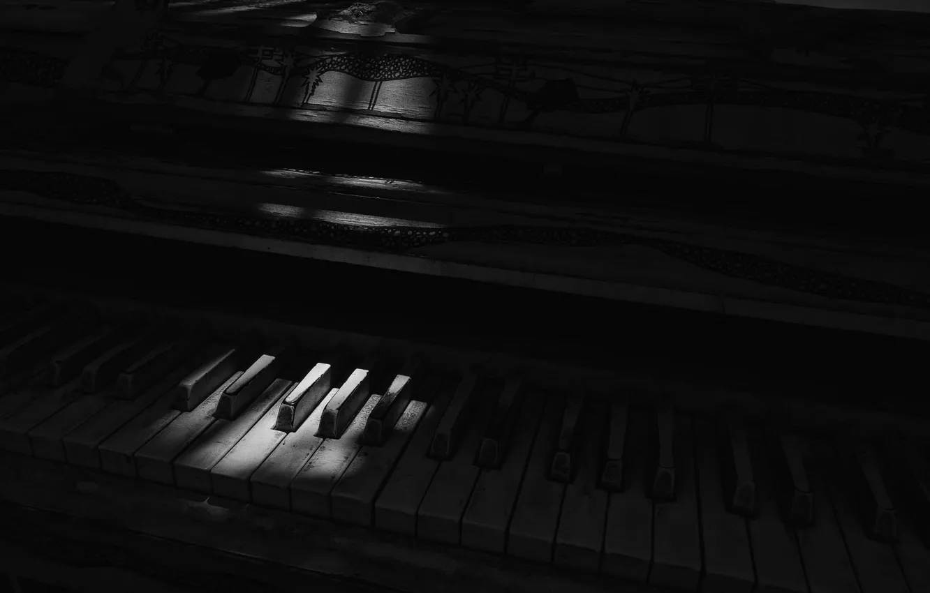 Фото обои свет, тень, пианино