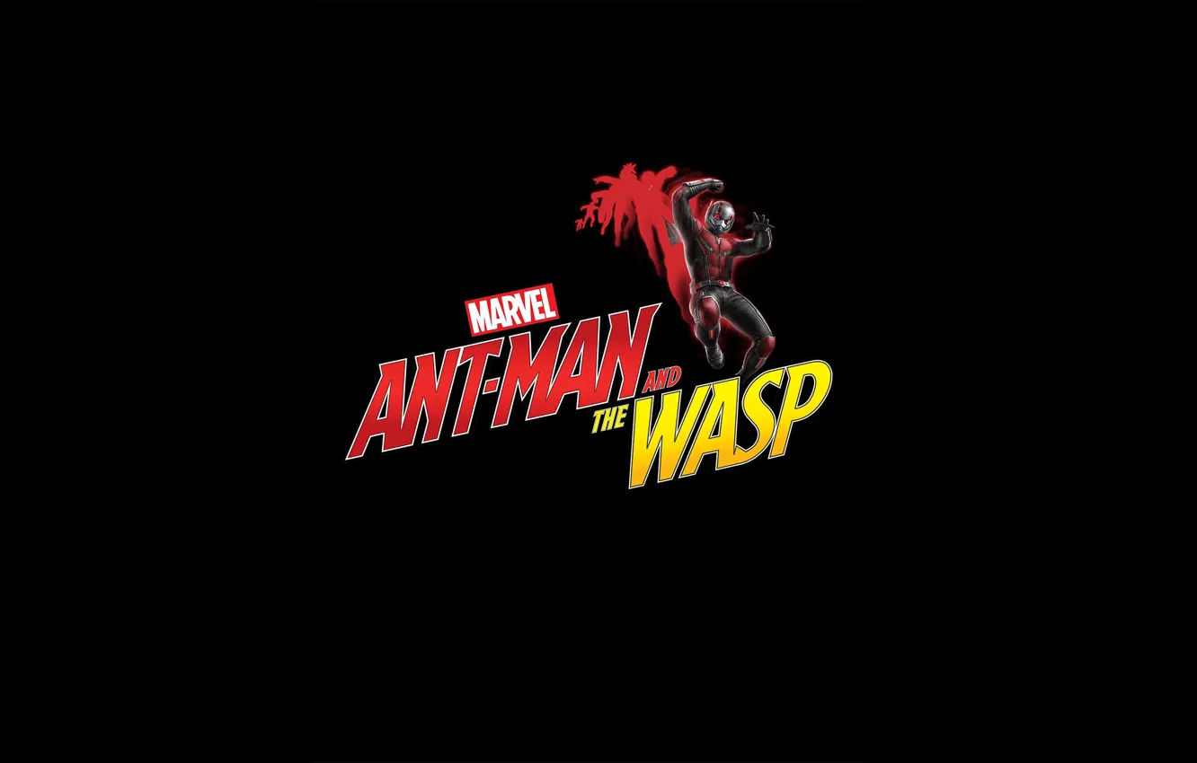Фото обои фантастика, надпись, костюм, черный фон, комикс, MARVEL, Ant-Man, Scott Lang
