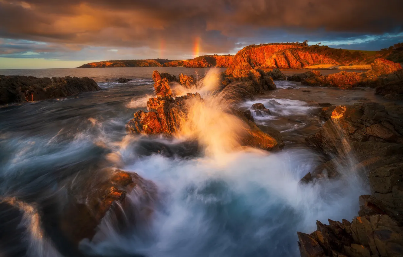 Фото обои море, скалы, Австралия, Australia, Kangaroo Island, Большой Австралийский залив, Остров Кенгуру, Stokes Bay