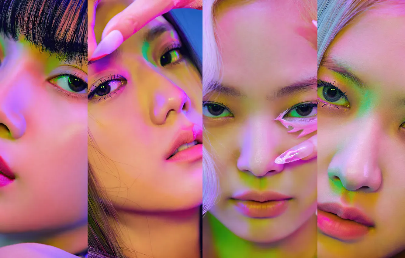 Фото обои лицо, девушки, girls, азиатки, k-pop, Blackpink, к-поп, Members of Blackpink
